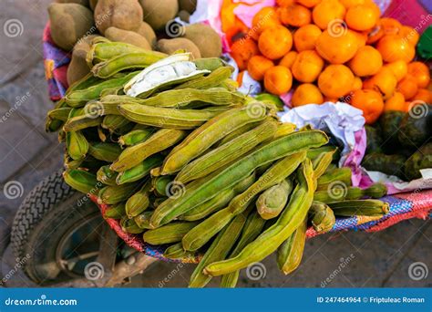 Fresh Fruits And Vegetables At The Local Market In Lima Stock Photo