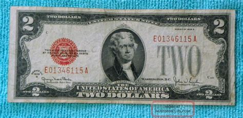1928g 2 Two Dollar Red Seal Note Bill Ea Block Rs17