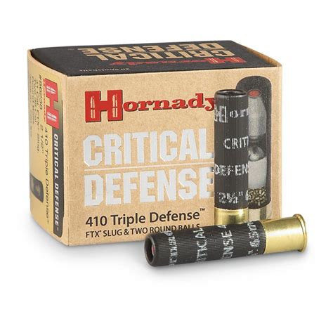 Hornady Critical Defense 410 Gauge 2 12 Ftx Slug 20 Rounds