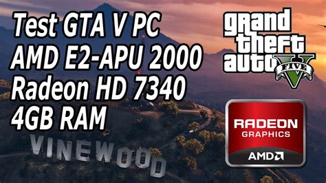 Grand Theft Auto V Amd E2 Apu 2000 Radeon Hd7340 4gb Ram Youtube