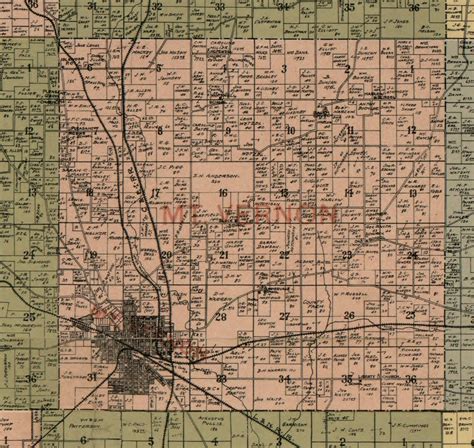 Jefferson County Illinois 1900 Old Wall Map Reprint With Etsy