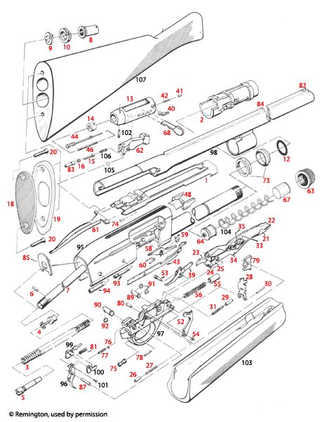 Remington 1100 Schematic Drawing