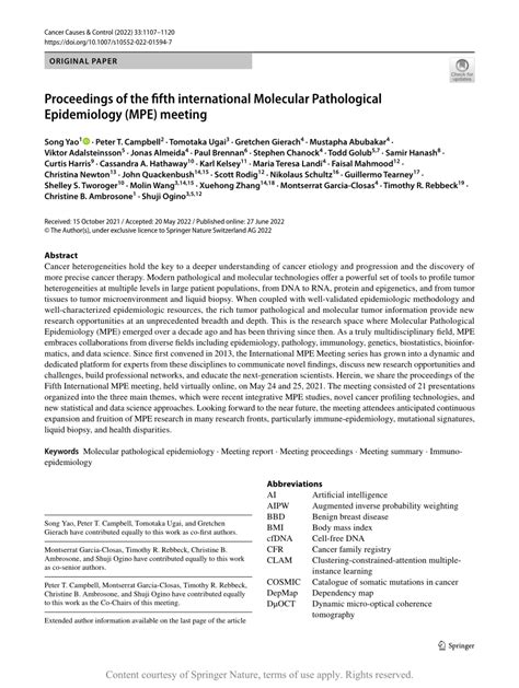 Proceedings Of The Fifth International Molecular Pathological