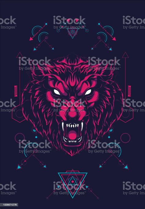 Wild Wolf Sacred Geometry Stock Illustration Download Image Now