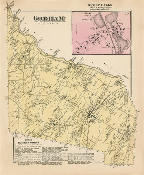 Gorham Maine 1871 Map Replica Or Genuine Original Etsy