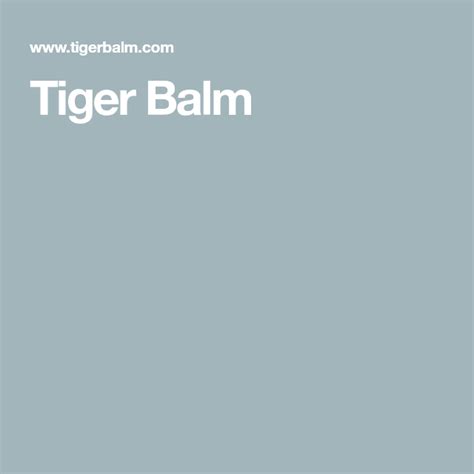 Tiger Balm Tiger Balm The Balm Self Massage