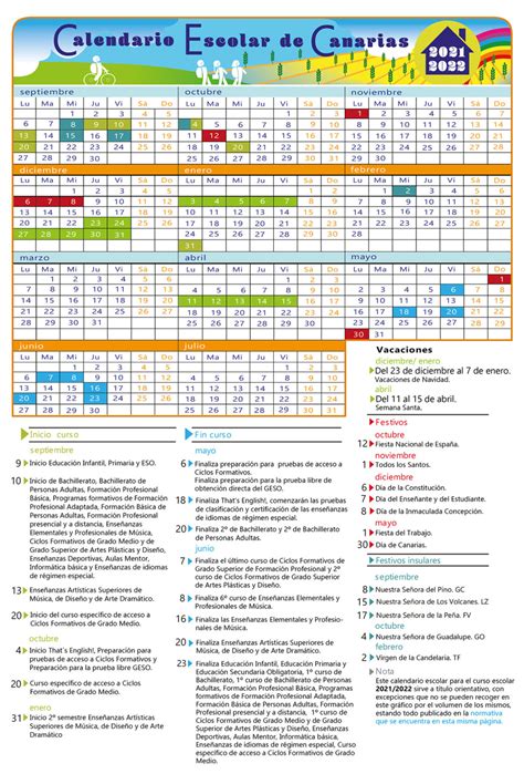 Calendario Escolar EducaciÓn Canarias 20212022 Ceip JosÉ Luis