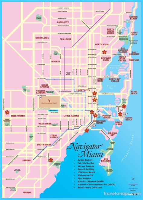 Map Of Miami Florida Travelsmapscom