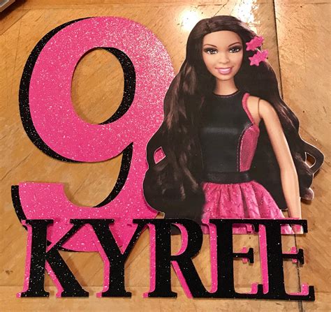 African American Barbie Personalized Cake Topper Etsy