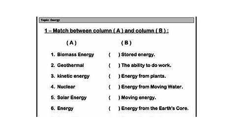energy sort worksheet 4th grade