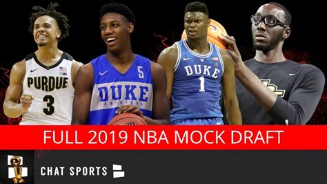 Simply, this is a quick look at how the anthony davis trade affects the top of the draft. 2019 NBA Mock Draft | Final 1st And 2nd Round Projections ...