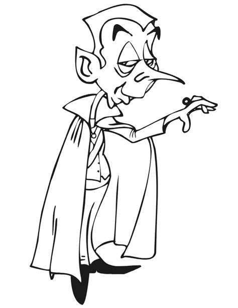 Vampire Coloring Page Old Count Dracula