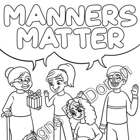 Good Manners Coloring Pages For Kids