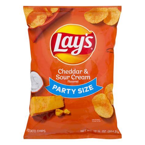Save On Lays Potato Chips Cheddar And Sour Cream Party Size Order Online