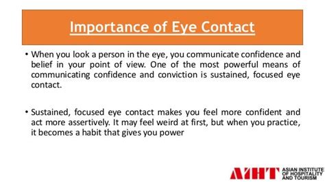 Importance Of Eye Contact In Hospitality