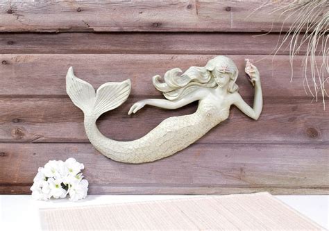 16 Mermaid Wall Sculpture Decoration Nautical 3d Plaque Coastal Home