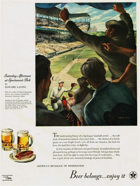 us brewers foundation 1945 vintage beer vintage baseball vintage ads vintage prints vintage