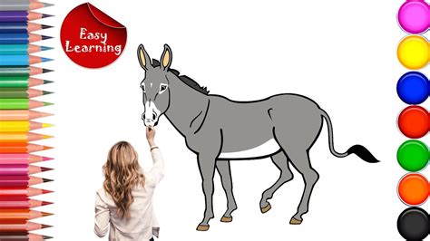 How To Draw Donkey Step By Step Youtube