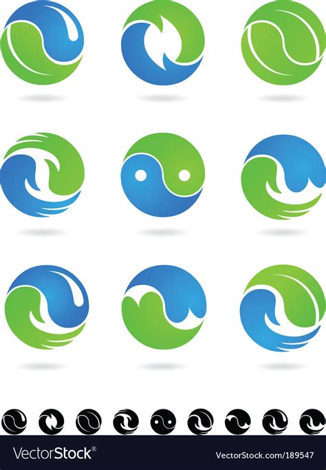 Yin Yang Icons And Logos Royalty Free Vector Image