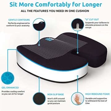 Um ihnen die produktwahl ein klein wenig zu erleichtern, haben unsere holzstühlen analysten außerdem einen testsieger. Orthopädisches Sitzkissen & Steißbein Kissen für Auto ...