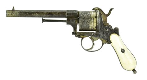 Engraved Belgian Pinfire Revolver Ah5402