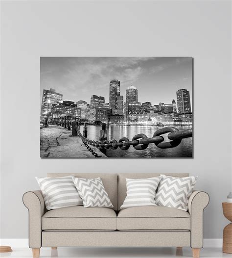 Boston Skyscrapers Boston Cityscape Boston Canvas Print Etsy