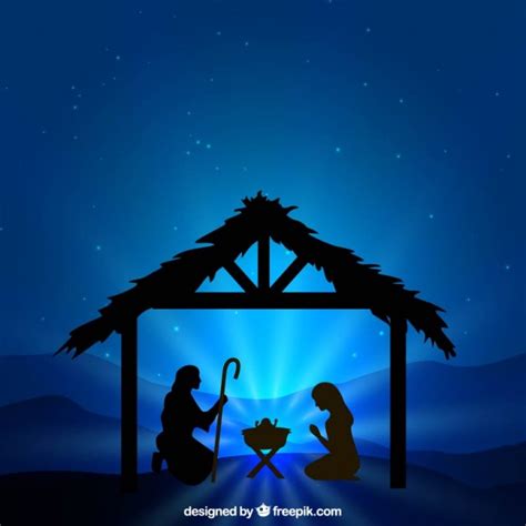 Nativity Scene Silhouette Illustration Free Vectors Ui Download