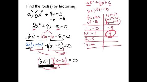 7 Solve Quadratic Equation By Factoring Youtube