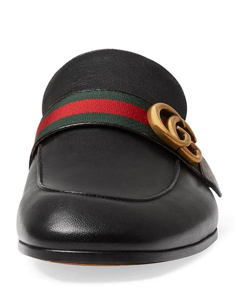 Gucci Leather Black Gg Princetown Slippers For Men Save 27 Lyst