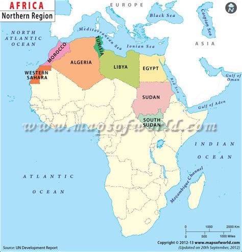 Northafrica Map Shows The International Boundaries Of The North