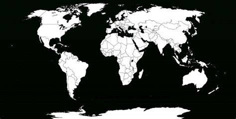 blank world map image with white areas and thick borders b3c ecc