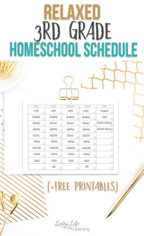 A Relaxed 3rd Grade Homeschool Schedule