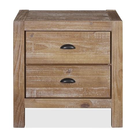 Hotel night stand bedroom vanity nightstand table luxury wood table top bedside 2 drawers nightstand. Montauk Two-Drawer Nightstand - Driftwood by Grain Wood ...