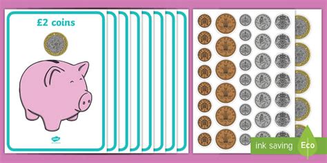 Piggy Bank Coin Recognition Sorting Activity Teacher Made