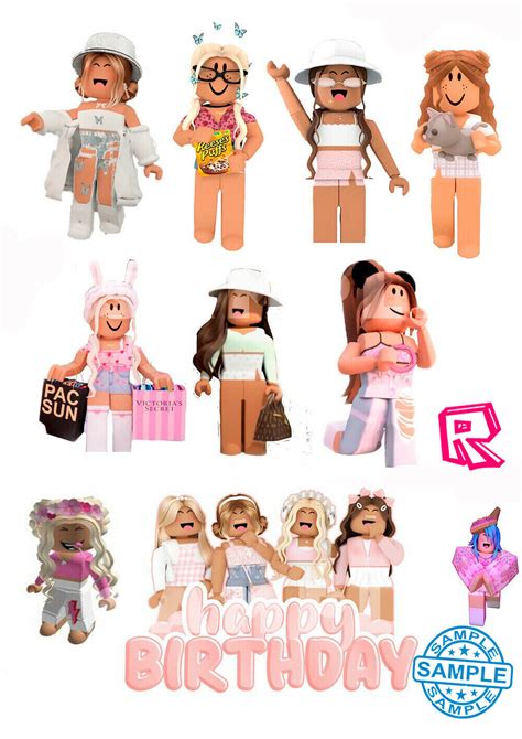 ROBLOX GIRL S PARTY Edible Cake Topper A4 Icing Wafer EBay