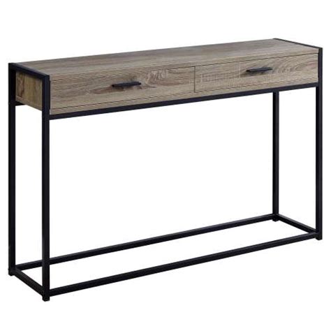 Monarch Specialties Accent Table 48 L Dark Taupe Black Hall Console I 3511
