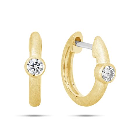 Dilamani Jewelry Diamond Bezel Huggie Earring