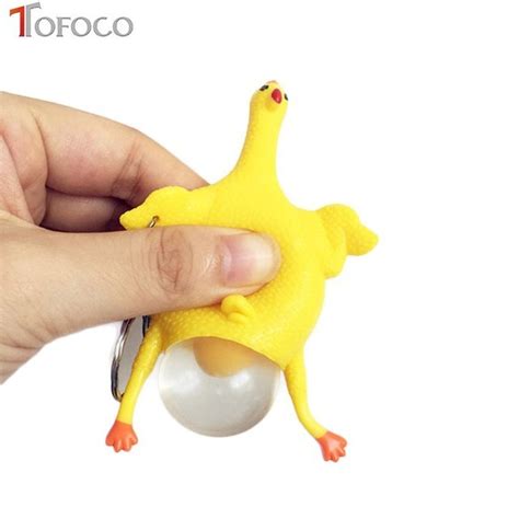 Tofoco Anti Stress Squeeze Chicken Egg Laying Chickens Novelty Gag Toys