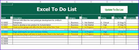 8 Task List Excel Template Excel Templates