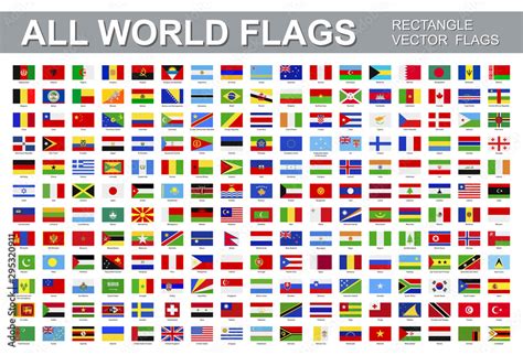 All World Flags Vector Set Of Rectangular Icons Flags