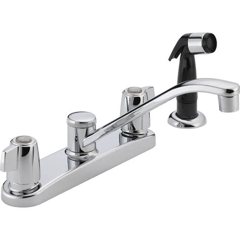 Adding a sprayer to your kitchen faucets is not as difficult as it may appear to be. Peerless Core 2-Handle Standard Kitchen Faucet with Side ...