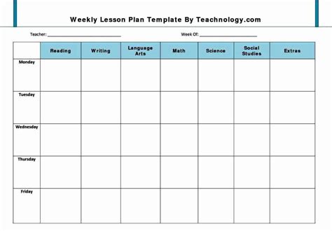 Lesson Plan Template For Preschool Preschool Lesson Plan Template