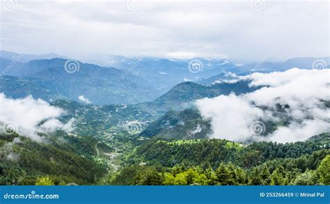 A Beautiful View Of Lush Green Valley In Dalhousie And Banikhet Stock