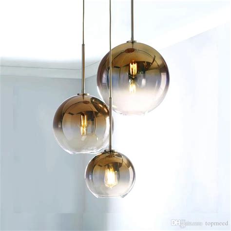 Nordic Led Pendant Light Lightingtsilver Gold Glass Pendant Lamp Ball Hanging Lamp Kitchen