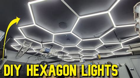 Installing Diy Hexagonal Led Ceiling Lights Dream Garage Build Youtube