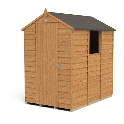 Forest Garden 6x4 Apex Dip Treated Overlap Wooden Shed With Floor