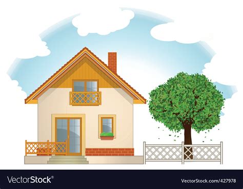 House And Tree Royalty Free Vector Image Vectorstock