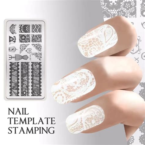 Buy Lace Stancil Nail Art Stamping Plate Template For