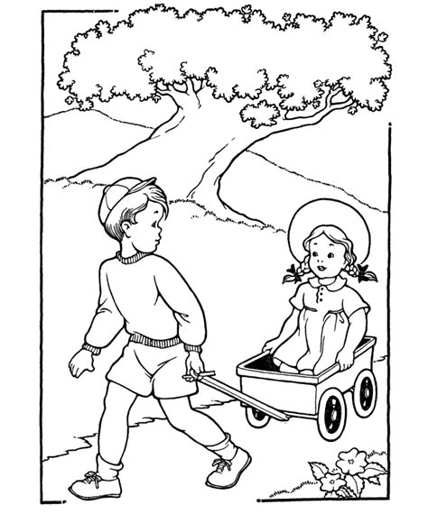 Bluebonkers Kids Coloring Page Wagon Ride Printable Coloring Home