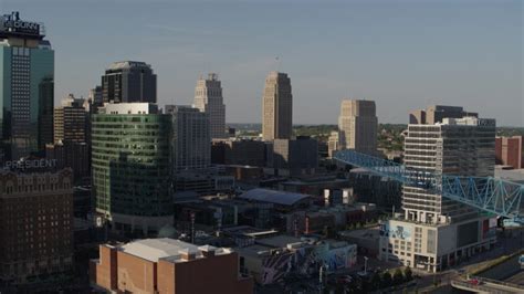 5 7k stock footage aerial video a view of the city skyline of downtown kansas city missouri